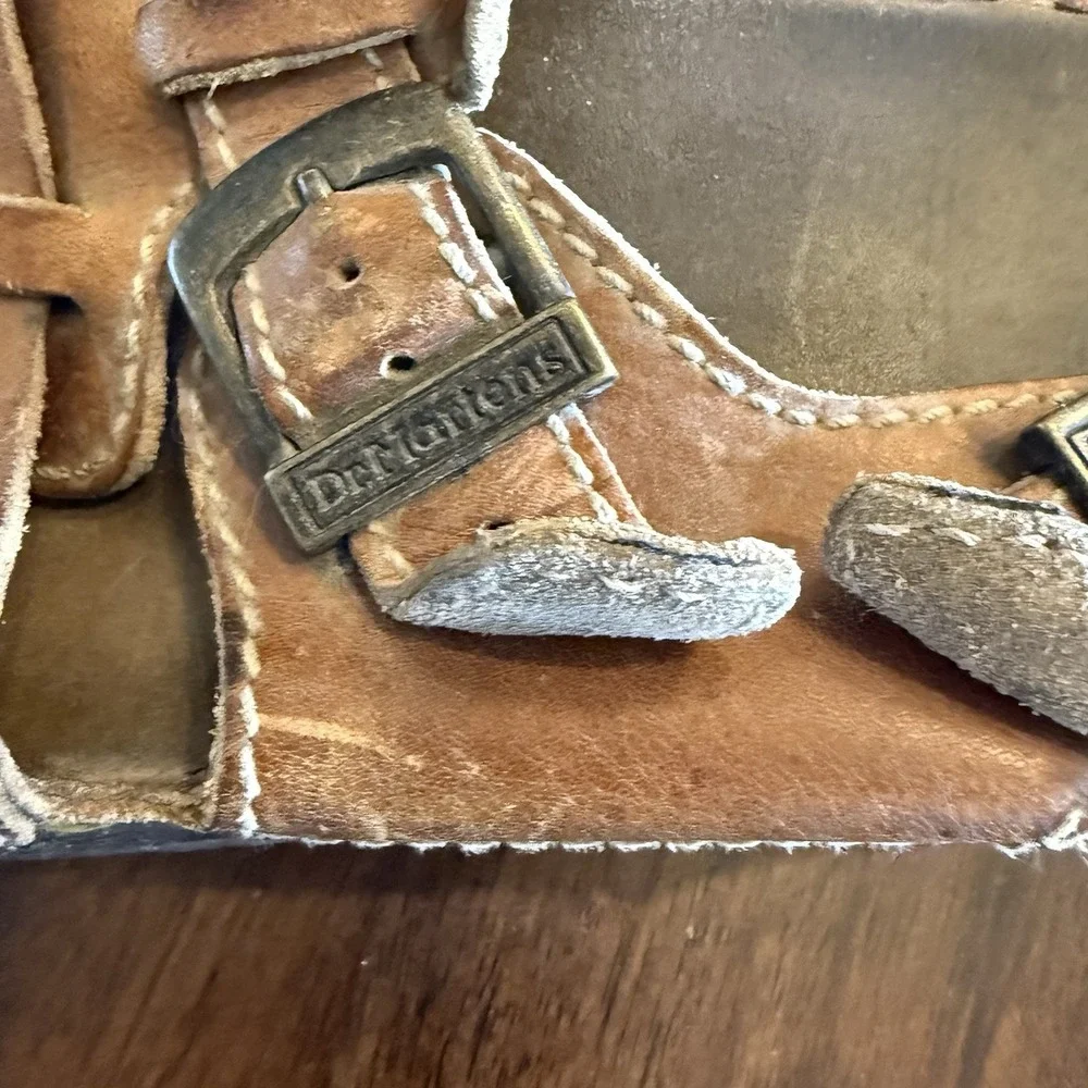 Dr. Martens Brown Leather Fisherman Buckle Sandals Vintage 90s Y2K Men's Read Sz